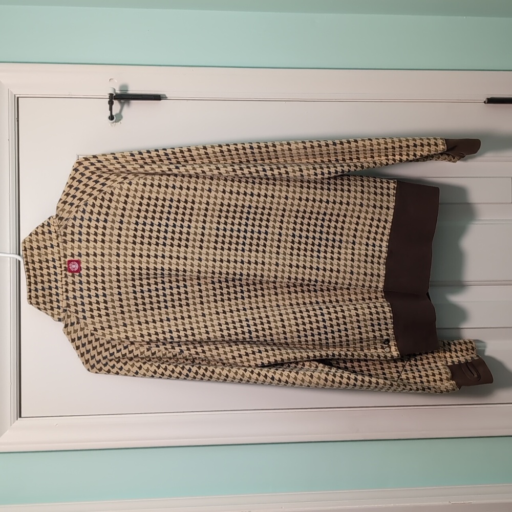 Element Tan and Brown Houndstooth Zip Up Sweater - Picture 2 of 5